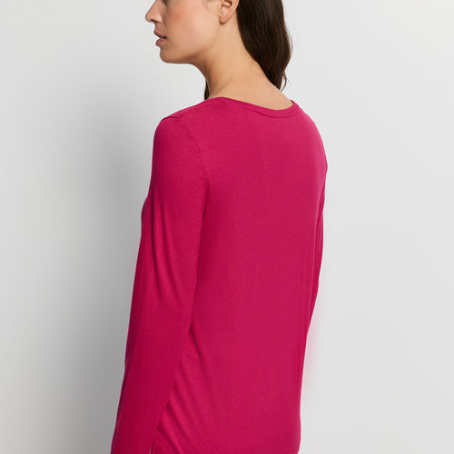 Sleep And Lounge Relaxed Round Neck Top | Light Sangria 74844-2465