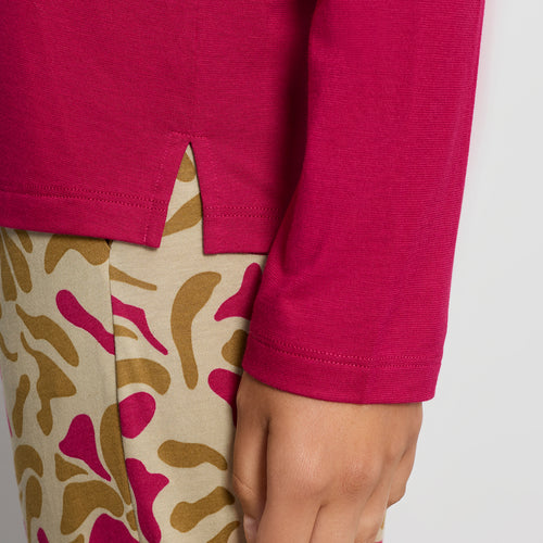 Sleep And Lounge Relaxed Round Neck Top | Light Sangria 74844-2465