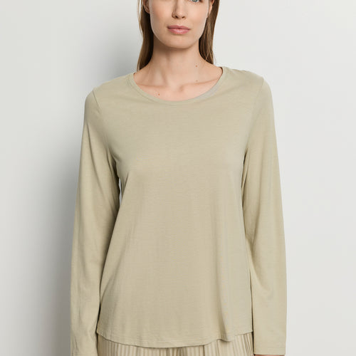 Sleep And Lounge Relaxed Round Neck Top | Olive Stem 74844-2661
