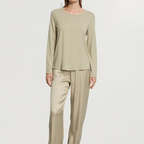 Sleep And Lounge Relaxed Round Neck Top | Olive Stem 74844-2661