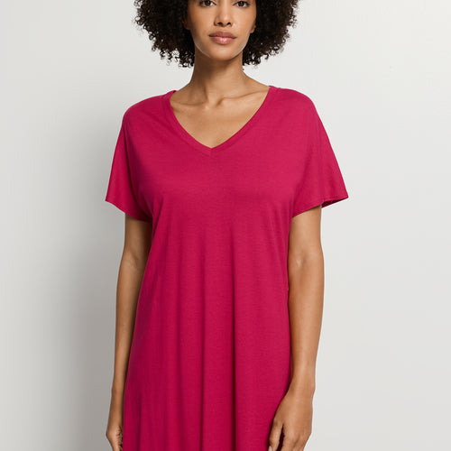 Sleep And Lounge Cotton V-Neck Nightdress 90cm | Light Sangria 74855-2465