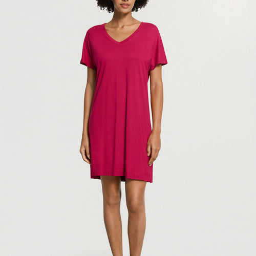 Sleep And Lounge Cotton V-Neck Nightdress 90cm | Light Sangria 74855-2465