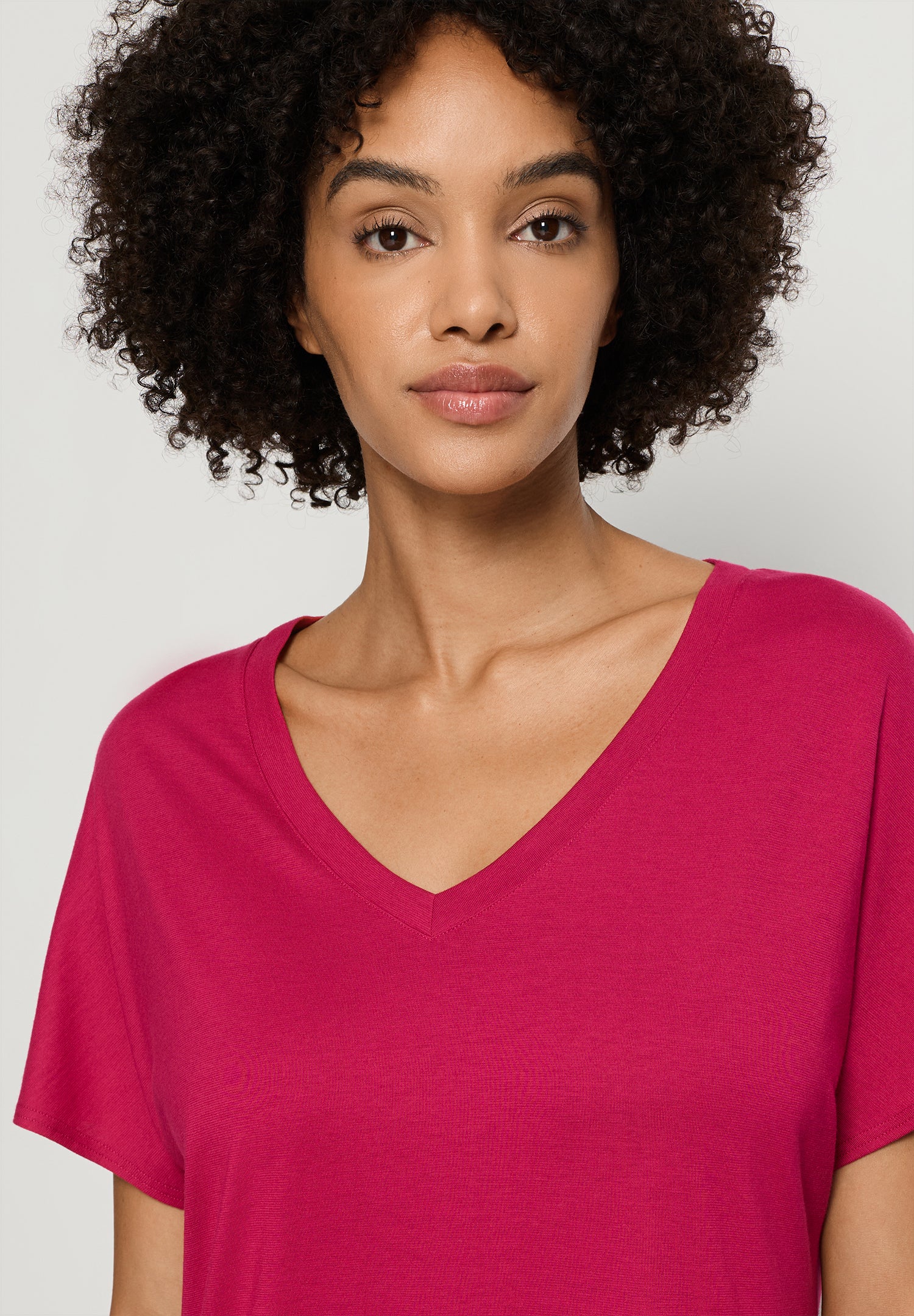 Sleep And Lounge Cotton V-Neck Nightdress 90cm | Light Sangria 74855-2465