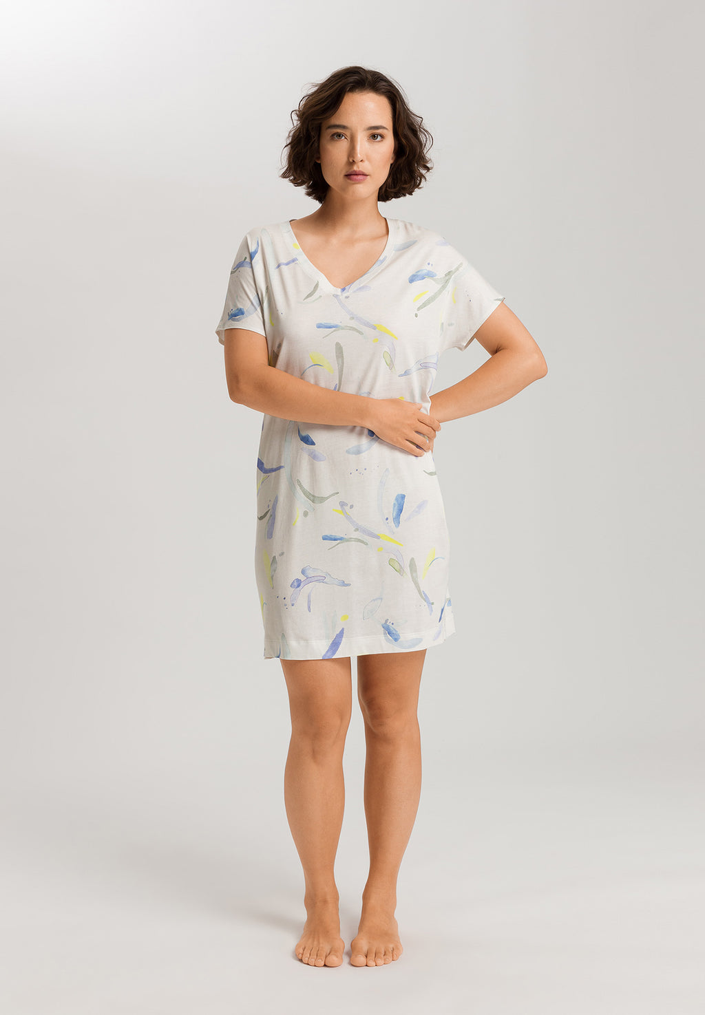 Sleep And Lounge Cotton V-Neck Nightdress 90cm | Dive Of Color 74855-3005