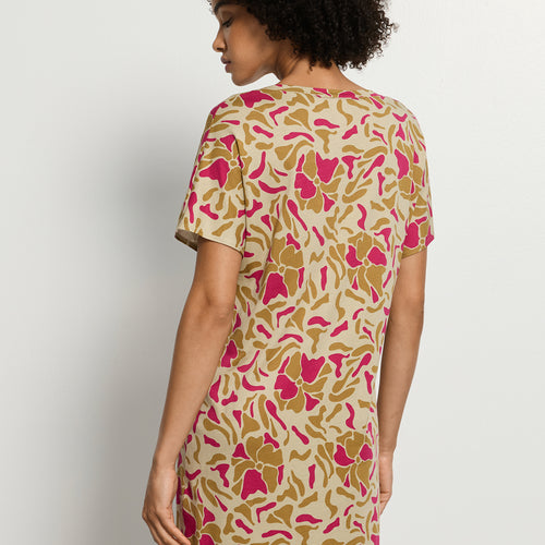 Sleep And Lounge Cotton V-Neck Nightdress 90cm | Illustrated Petals 74855-3073