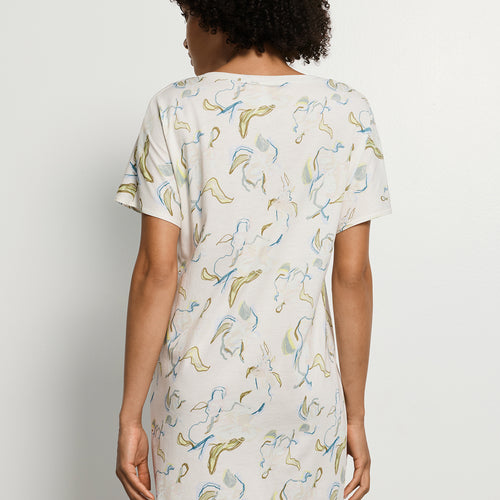 Sleep And Lounge Cotton V-Neck Nightdress 90cm | Flowing Paint 74855-3074