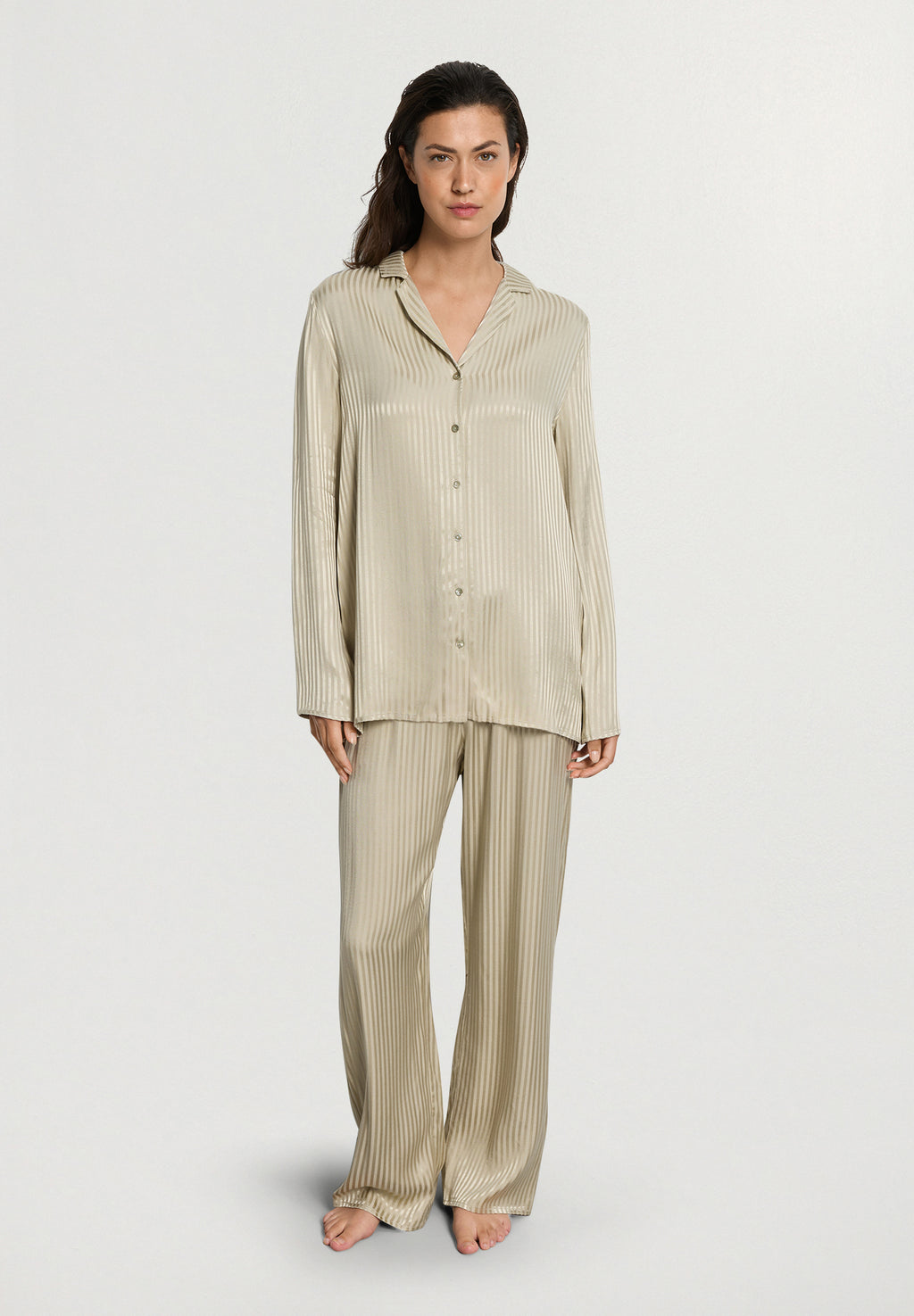 Sleep And Lounge Button Front Pajama Shirt | Olive Stem 74857-2661