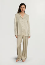 Sleep And Lounge Button Front Pajama Shirt | Olive Stem 74857-2661