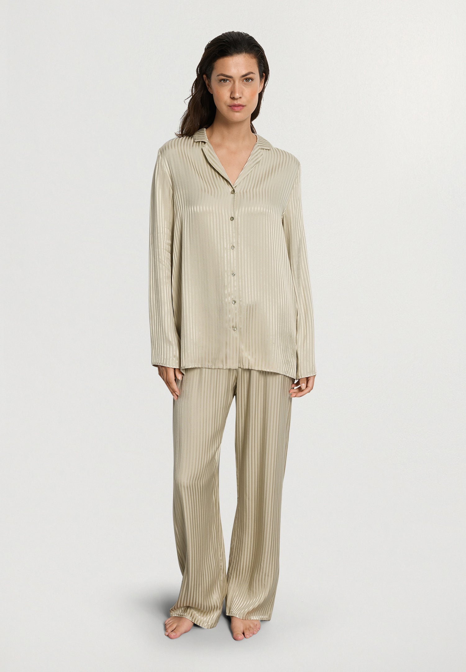 Sleep And Lounge Button Front Pajama Shirt | Olive Stem 74857-2661