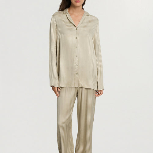 Sleep And Lounge Button Front Pajama Shirt | Olive Stem 74857-2661