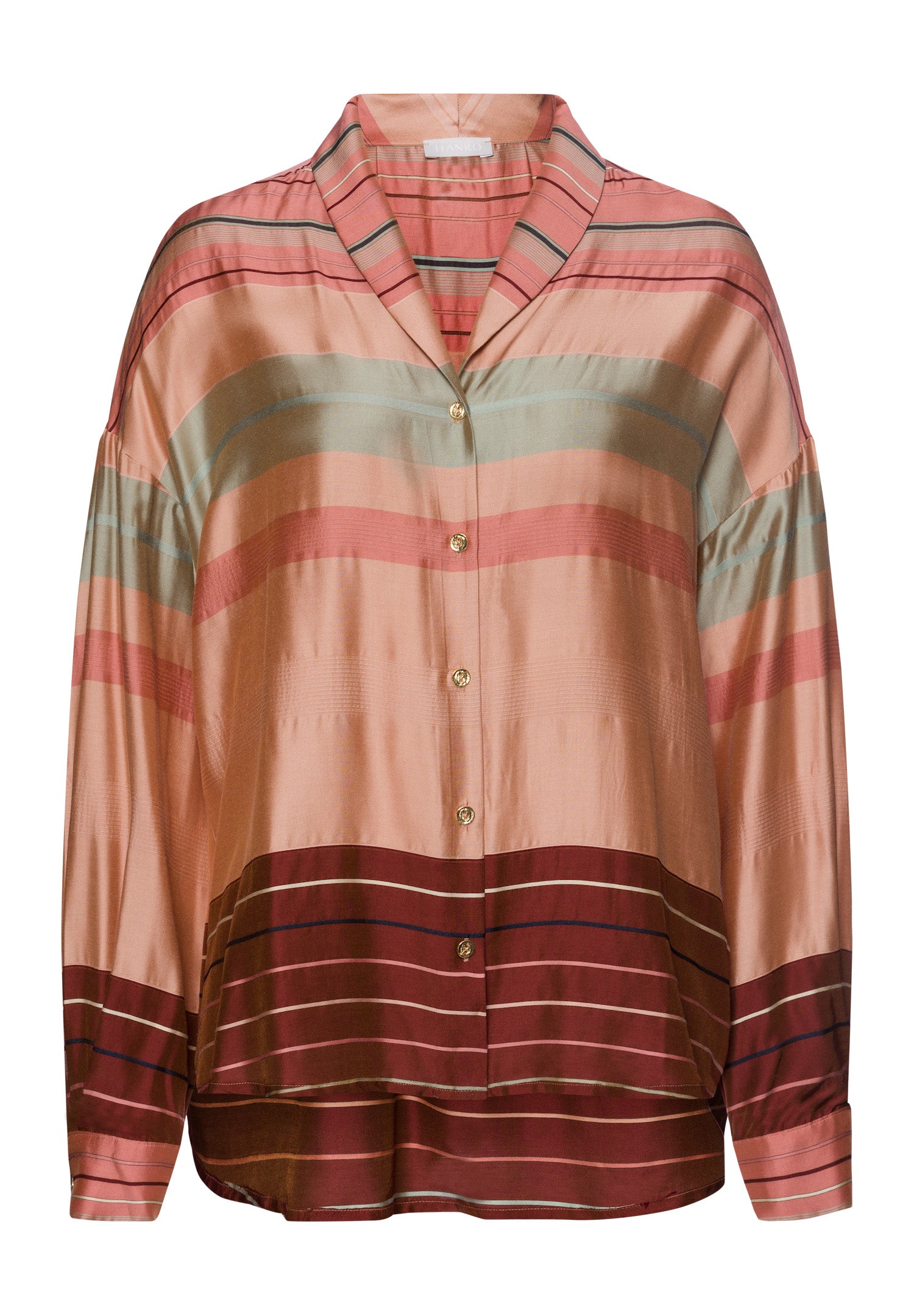 Hannah Striped Color Block Shirt | Earth Tanned Stripe 74858-2166 – HANRO