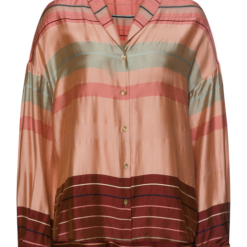 74858 Hannah Long Sleeve Shirt - 2166 Earth Tanned Stripe