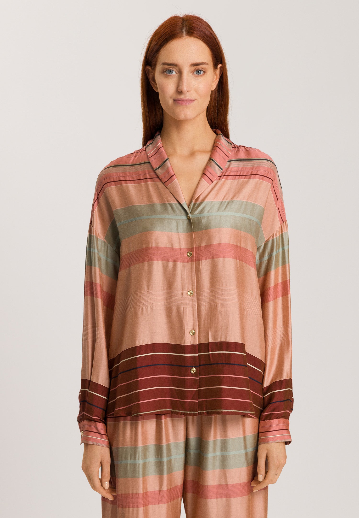 74858 Hannah Long Sleeve Shirt - 2166 Earth Tanned Stripe