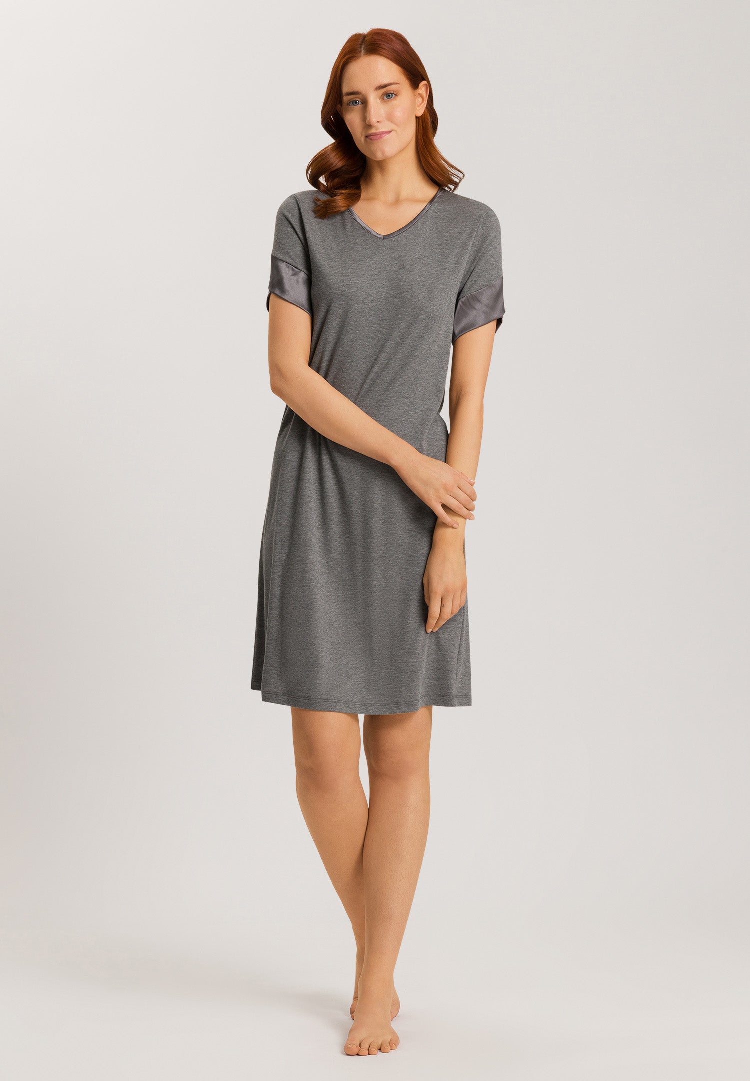 74874 Virginia Short Sleeve Nightgown 100cm - 1119 Stone Melange