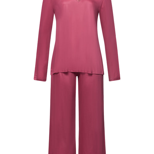 74887 Eva Long Sleeve Cropped Pajama - 2414 Rose Wine