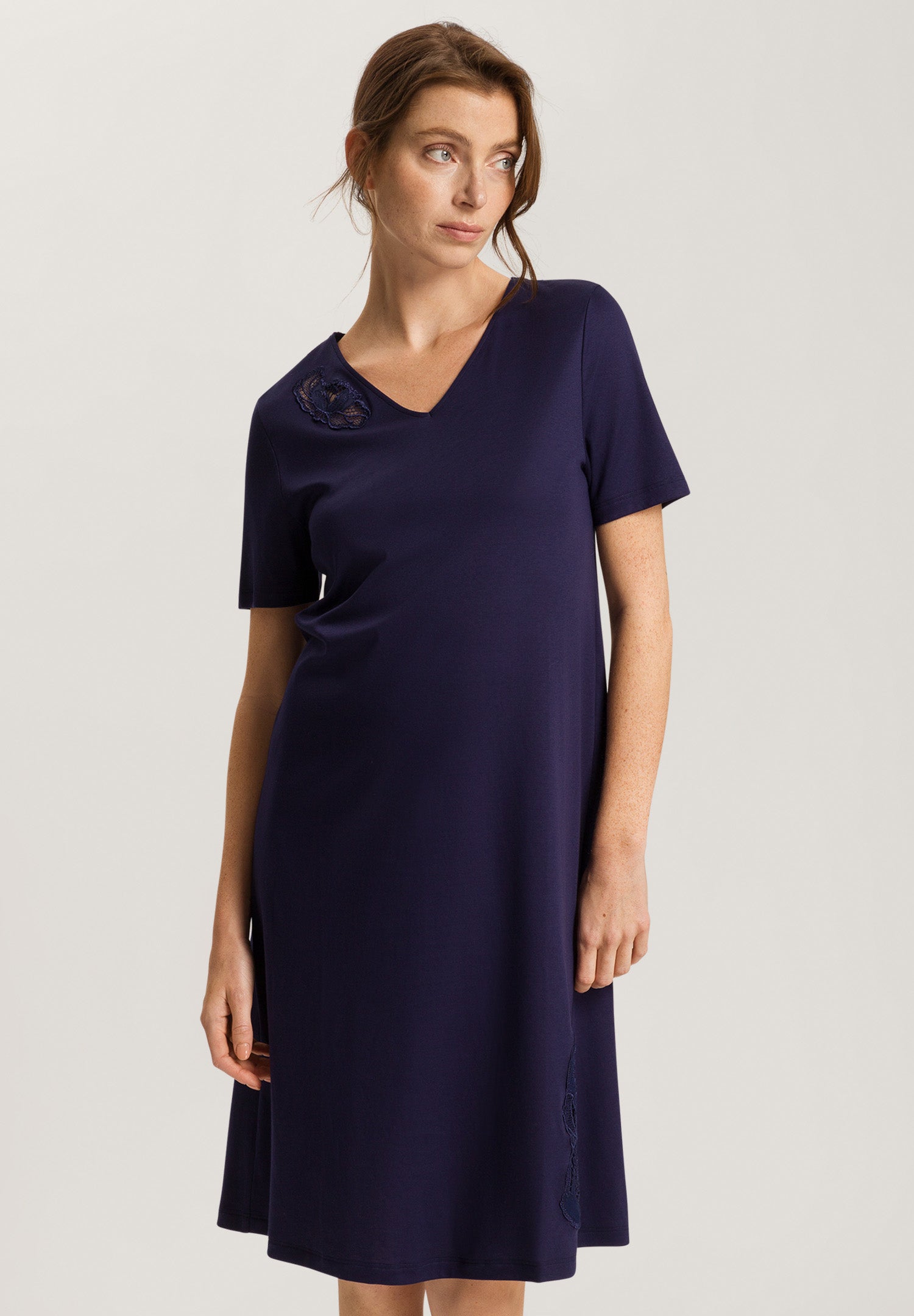 74891 Anne Short Sleeve Nightgown 100cm - 2621 Evening Blue