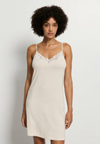 Natural Elegance Lace Trim V-Neck Chemise | Anthracite Melange 74901-3080