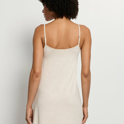 Natural Elegance Lace Trim V-Neck Chemise | Anthracite Melange 74901-3080