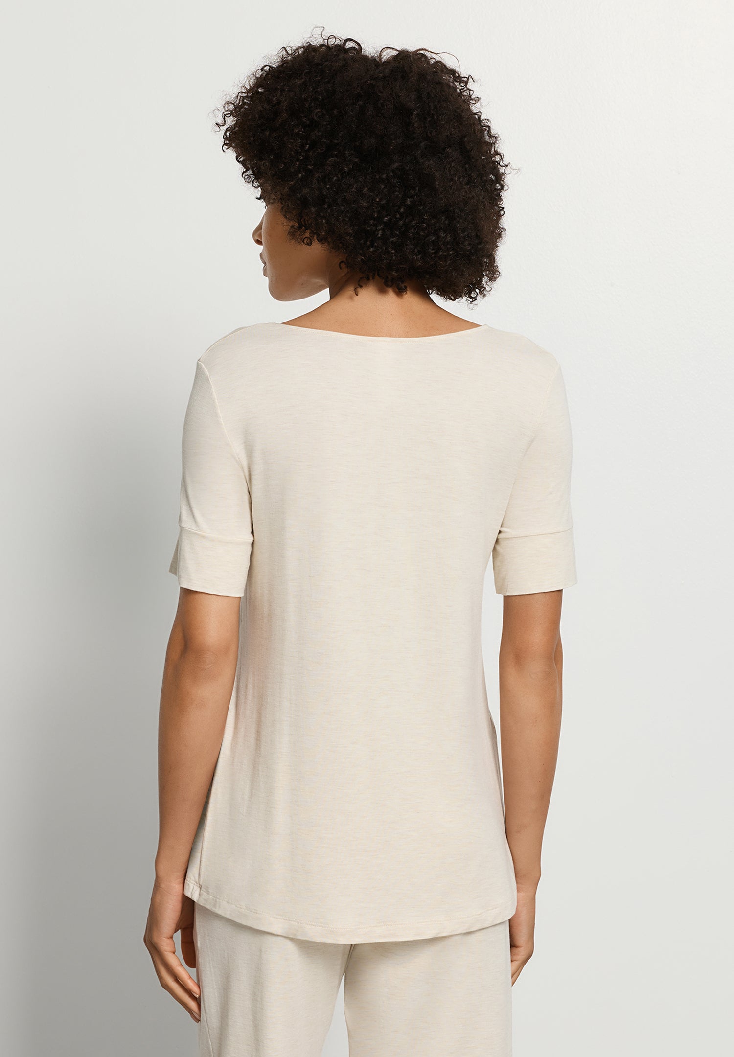 Natural Elegance Relaxed Round Neck Top | Anthracite Melange 74902-3080