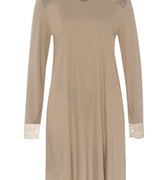 74938 L/SLV NIGHTGOWN - 2828 Deep Taupe