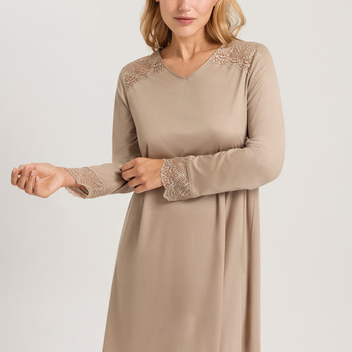 74938 L/SLV NIGHTGOWN - 2828 Deep Taupe