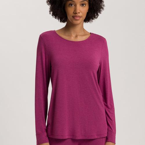 Natural Elegance Relaxed Round Neck Top | Tourmaline Melange 74948-3056
