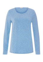 Natural Elegance Relaxed Round Neck Top | Bluebird Melange 74948-3160