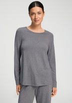 Natural Elegance Relaxed Round Neck Top | Stone Melange 74948-3169