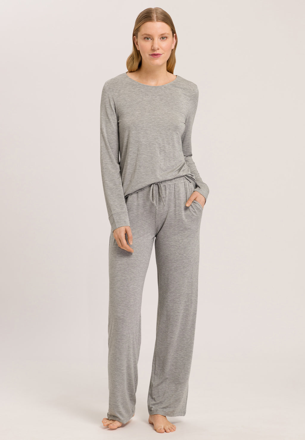 74948 Natural Elegance L/Slv Shirt - 958 Grey Melange