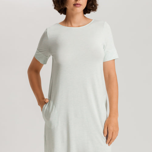 Natural Elegance Short Sleeve Nightdress 90cm | Vapor Melange 74949-3011