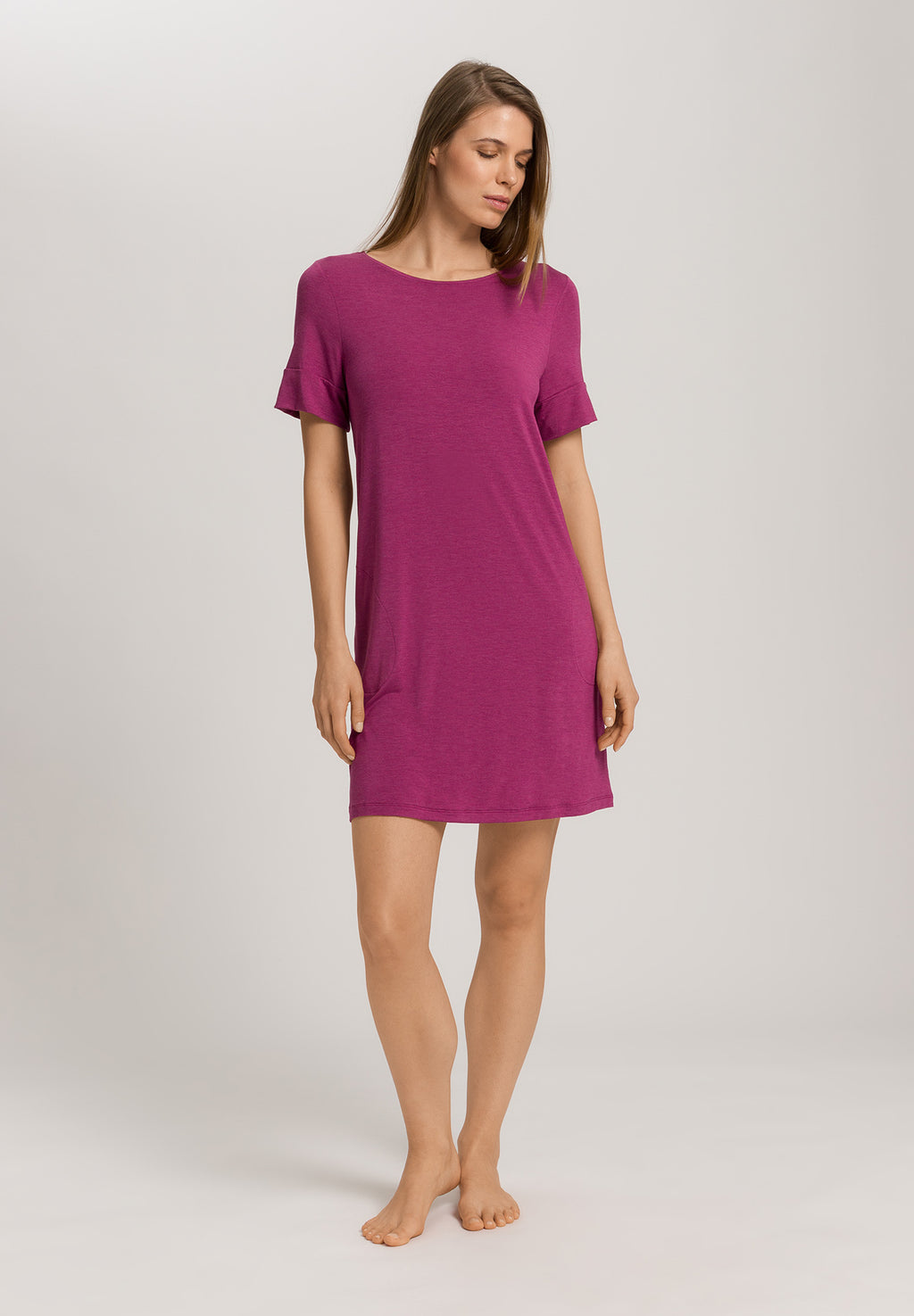 Natural Elegance Short Sleeve Nightdress 90cm | Tourmaline Melange 74949-3056