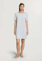 Natural Elegance Short Sleeve Nightdress 90cm | Watery Blue Melange 74949-3081