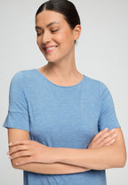 Natural Elegance Soft Round Neck Nightgown | Bluebird Melange 74949-3160