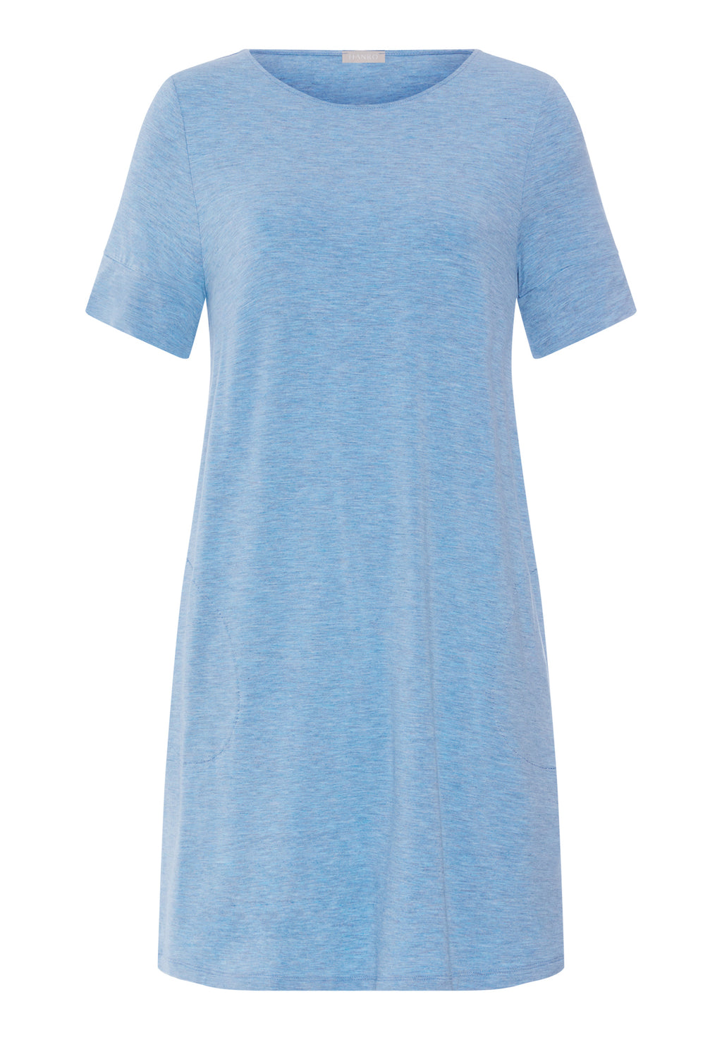 Natural Elegance Soft Round Neck Nightgown | Bluebird Melange 74949-3160