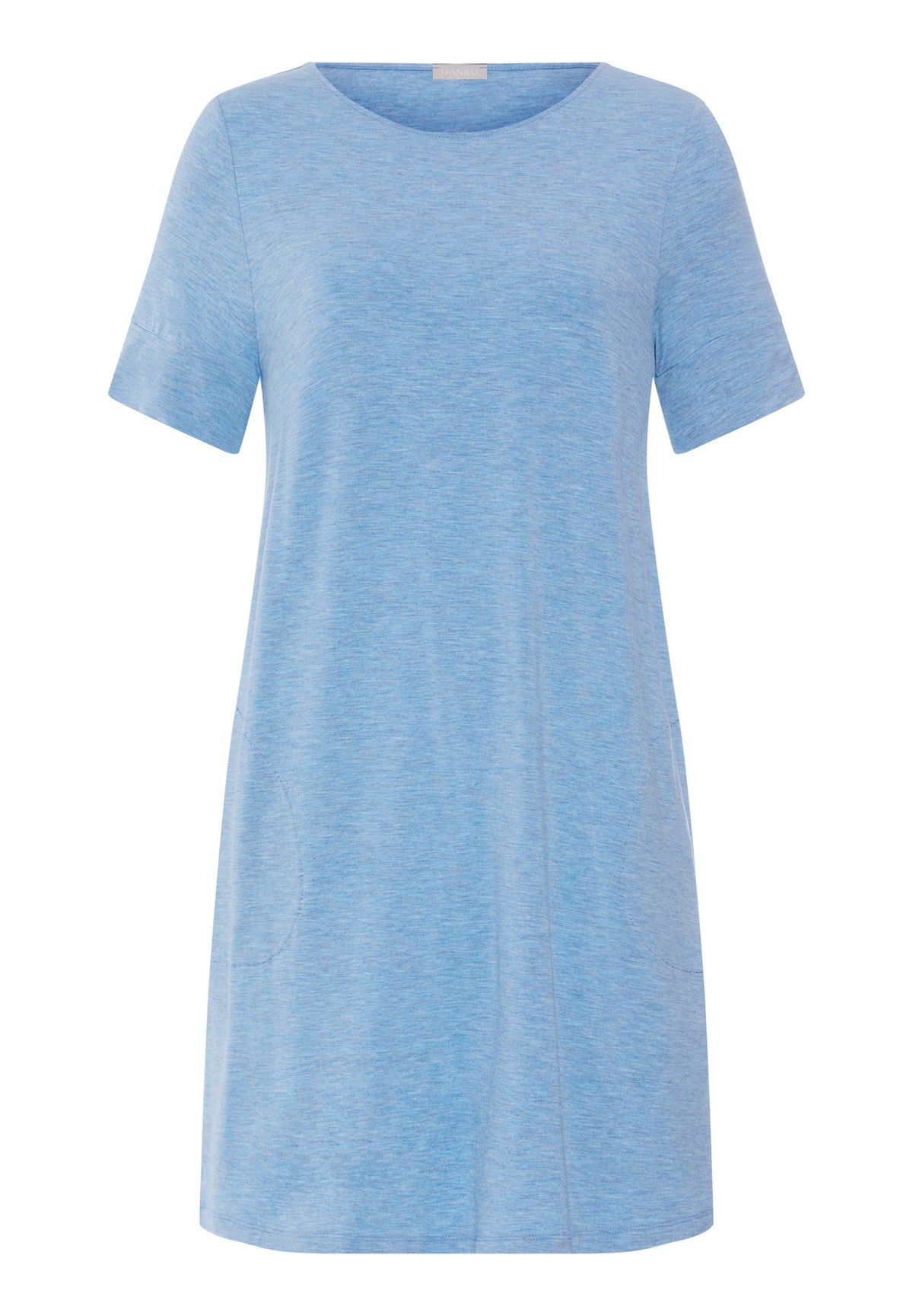 Natural Elegance Soft Round Neck Nightgown | Bluebird Melange 74949-3160