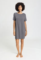 Natural Elegance Soft Round Neck Nightgown | Stone Melange 74949-3169