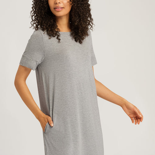 74949 Natural Elegance Short Sleeve Nightdress 90cm - 958 Grey Melange