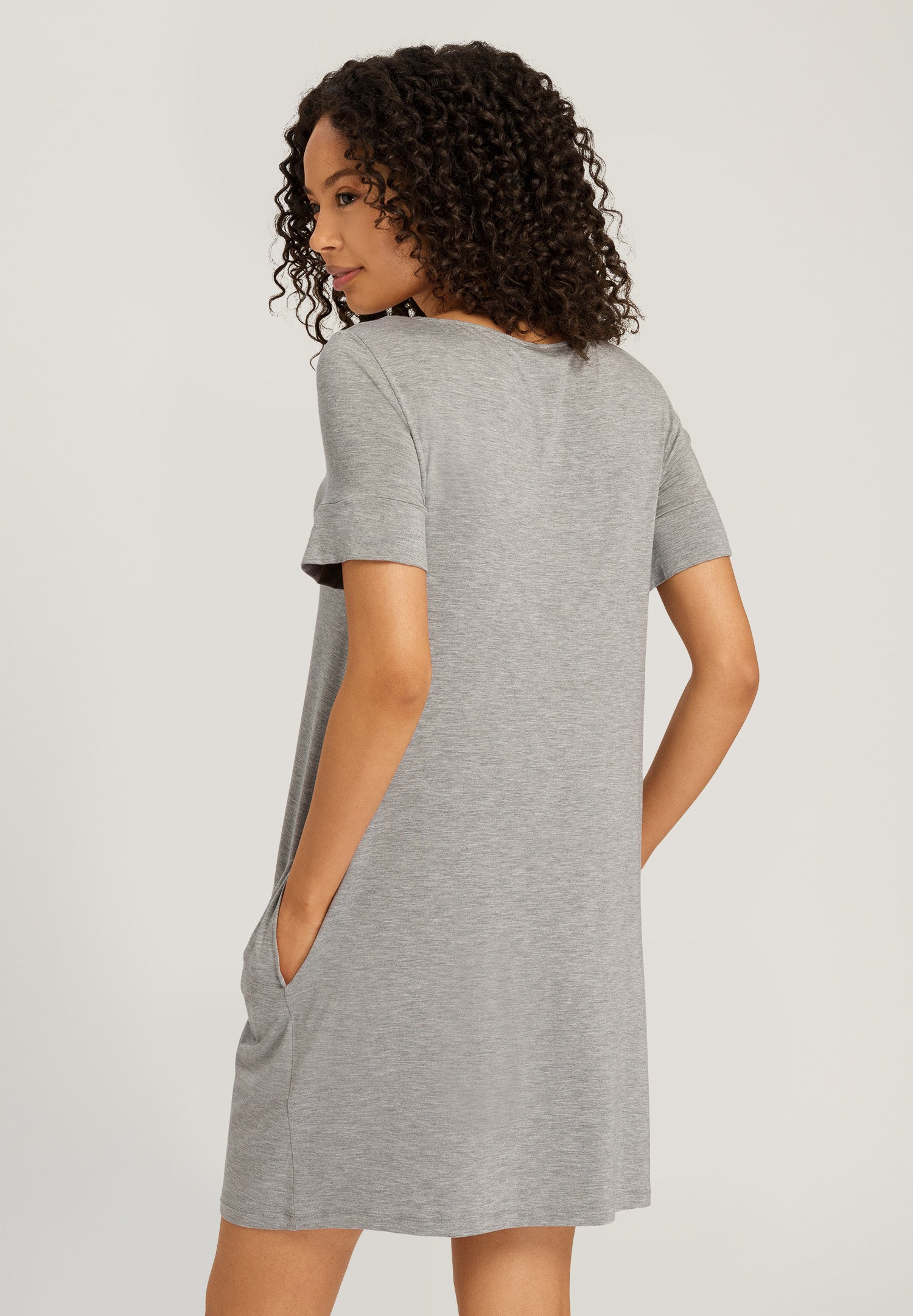 74949 Natural Elegance Short Sleeve Nightdress 90cm - 958 Grey Melange