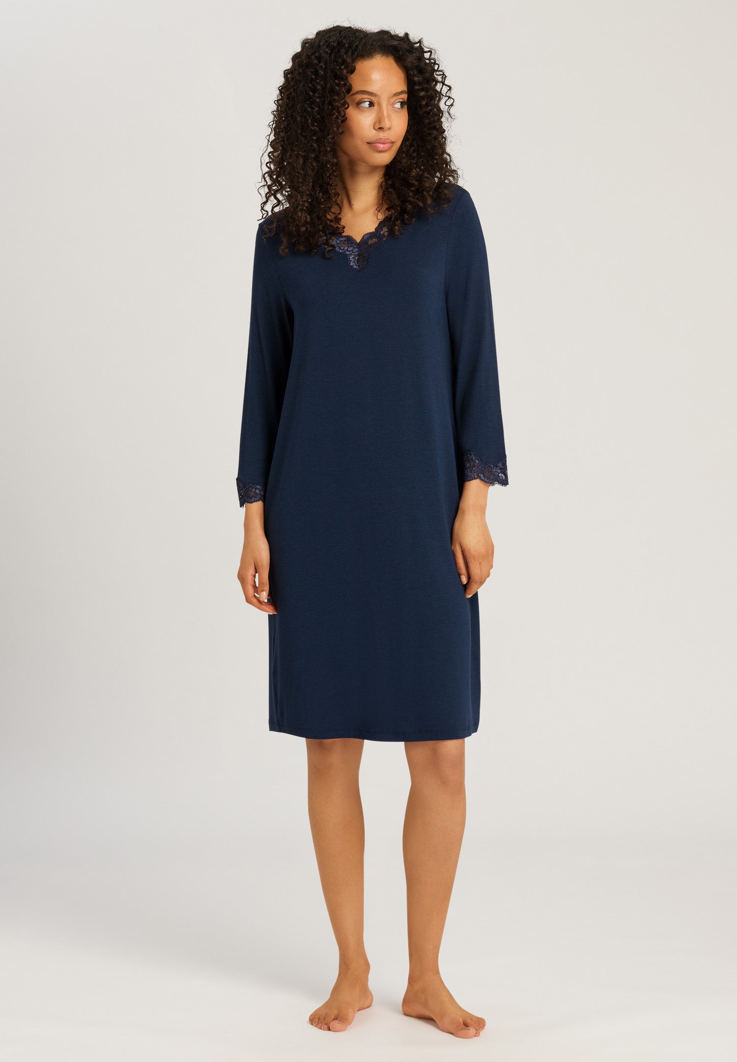 74950 Natural Elegance 3/4 Sleeve Gown Nightdress 100cm - 1610 Deep Navy