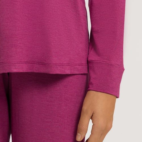 Natural Elegance Round Neck Long Pajama Set | Tourmaline Melange 74951-3056