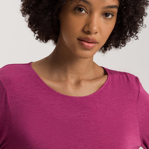 Natural Elegance Round Neck Long Pajama Set | Tourmaline Melange 74951-3056