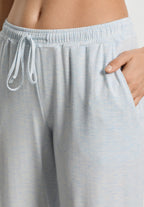Natural Elegance Drawstring Lounge Pants | Watery Blue Melange 74953-3081