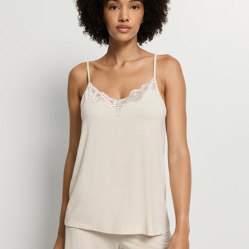 Natural Elegance Spaghetti Camisole Short Pajama Set | Anthra Mel. 74962-3080