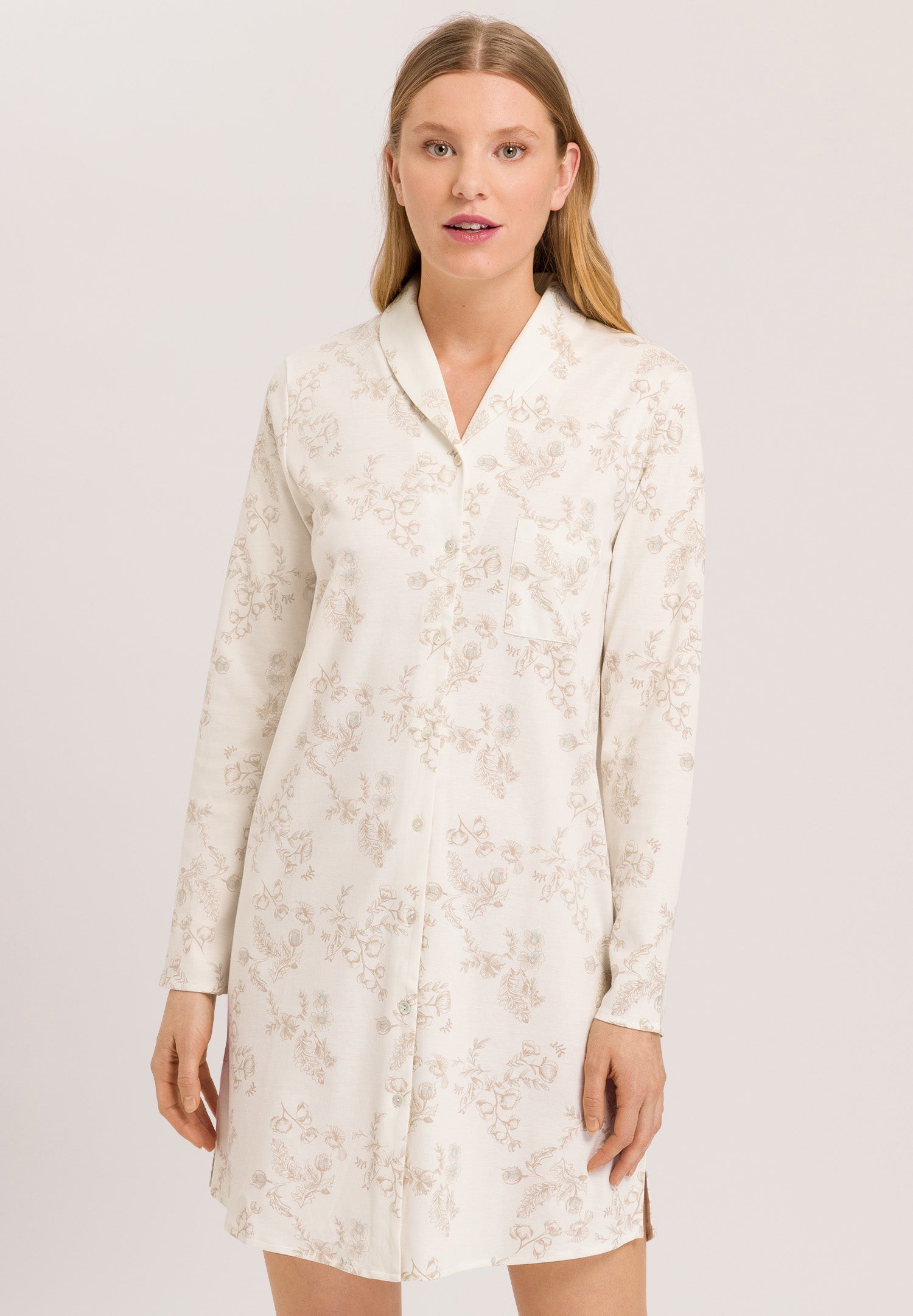 74970 Loungy Nights L/Slv Nightgown 90cm - 1257 Tender Botanicals