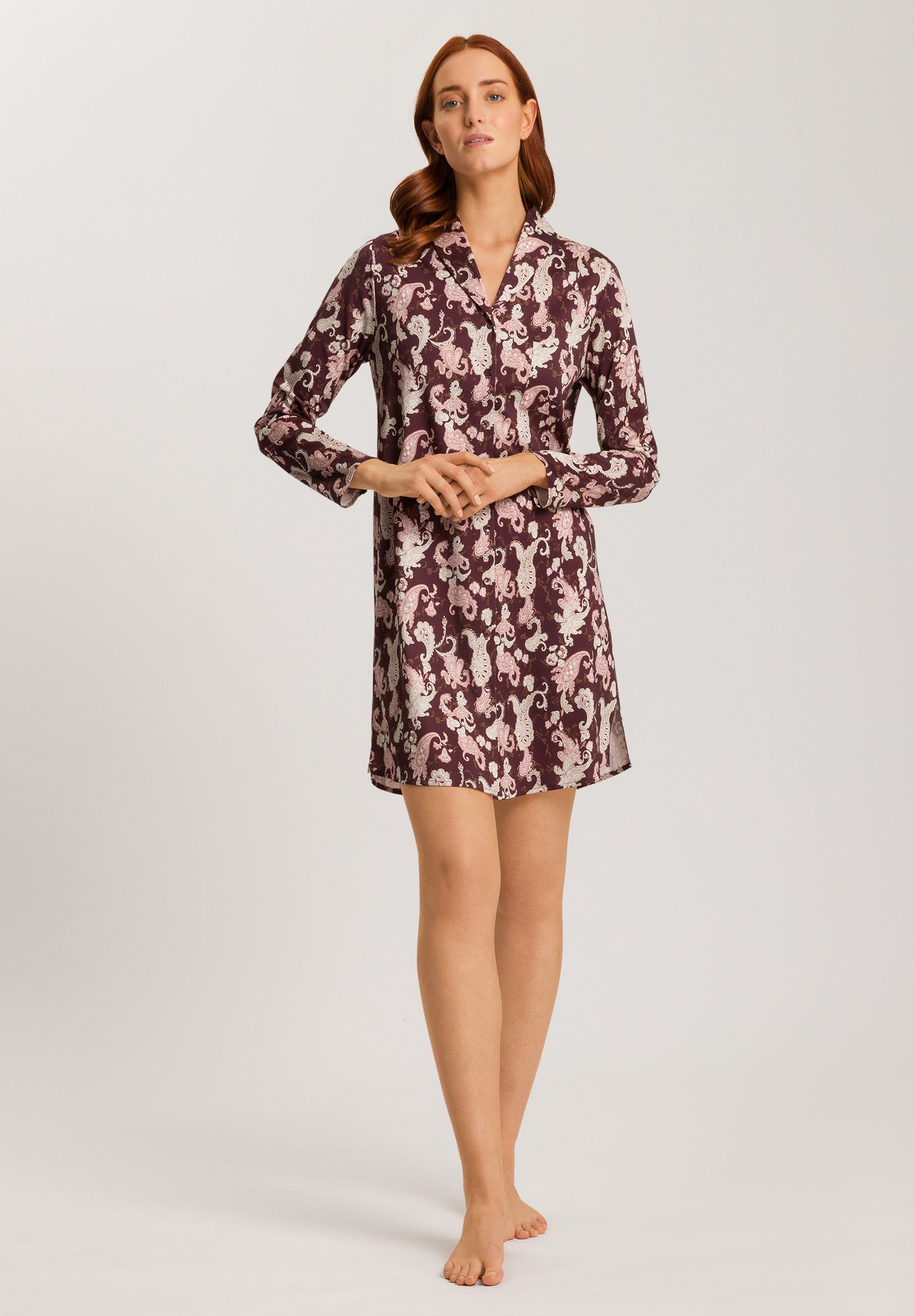 74970 Loungy Nights Long Sleeve Nightgown 90cm - 2162 Meraki Paisley