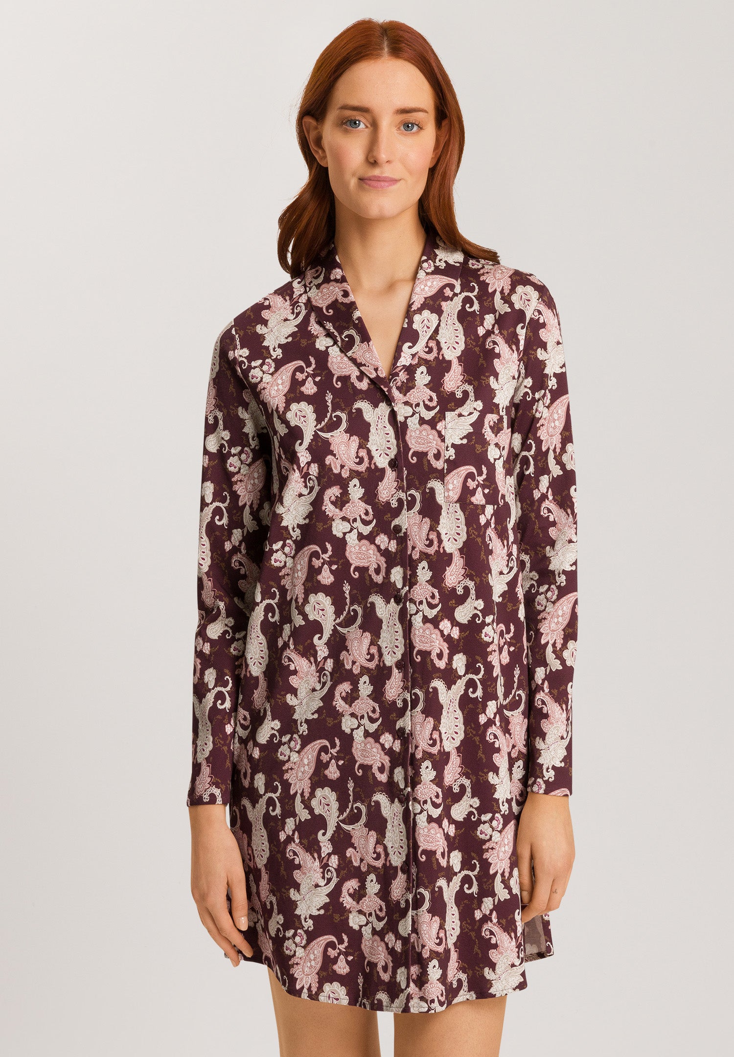 74970 Loungy Nights Long Sleeve Nightgown 90cm - 2162 Meraki Paisley