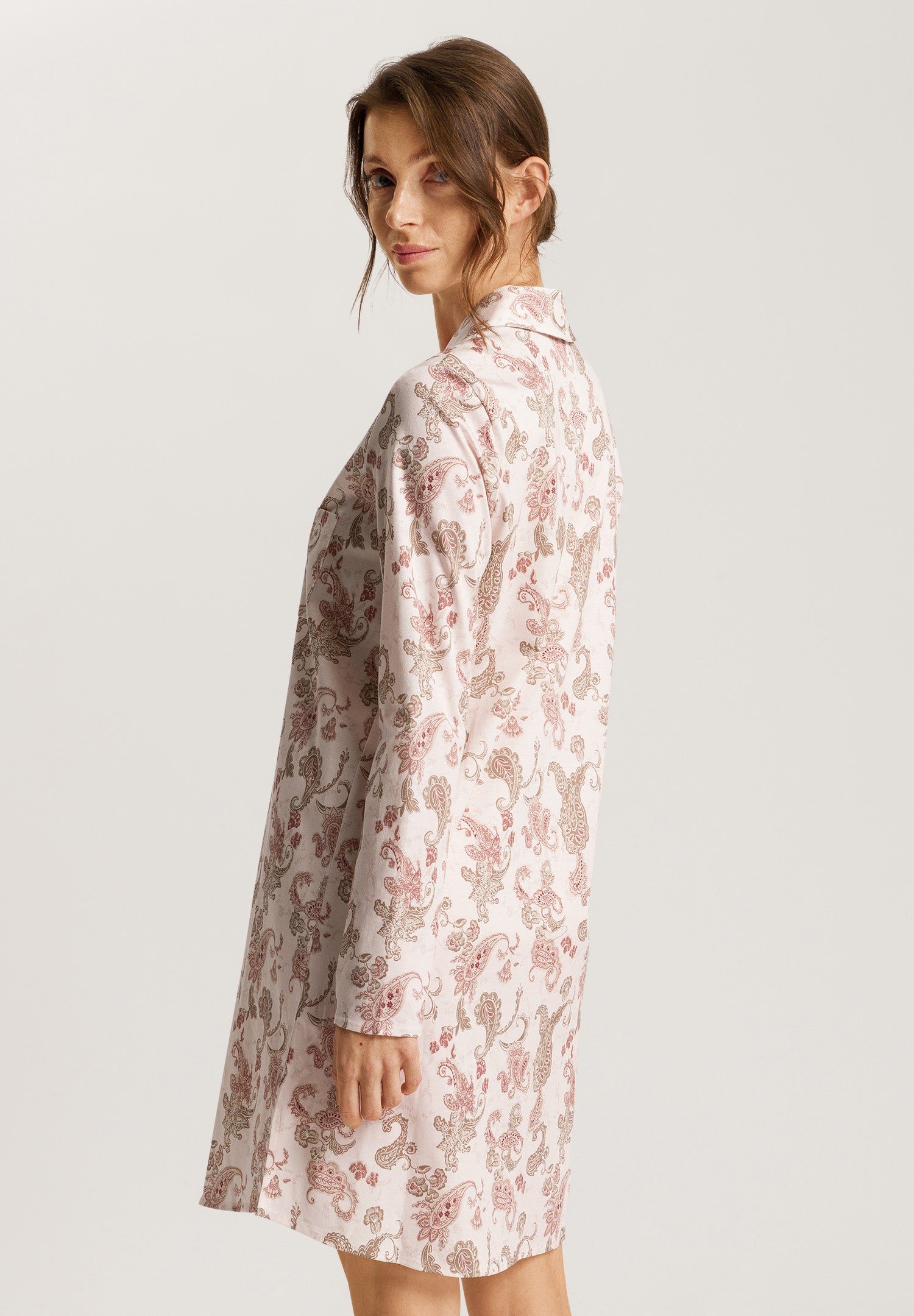 74970 Loungy Nights Long Sleeve Nightgown 90cm - 2869 Rose Paisley