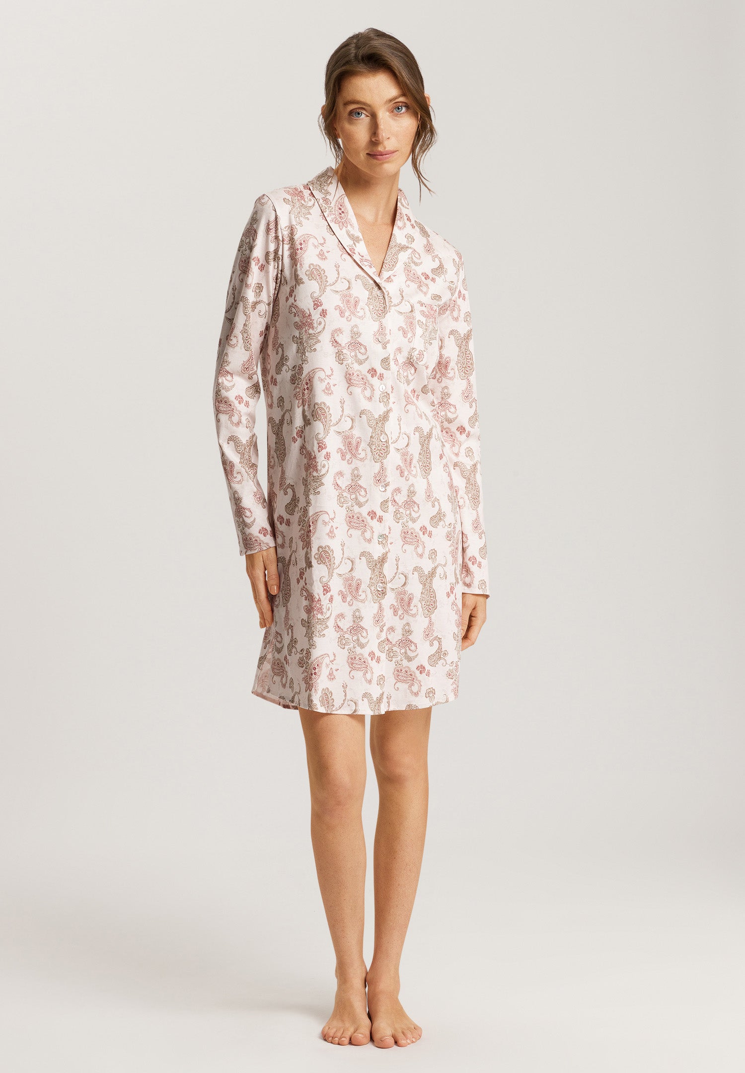 74970 Loungy Nights Long Sleeve Nightgown 90cm - 2869 Rose Paisley