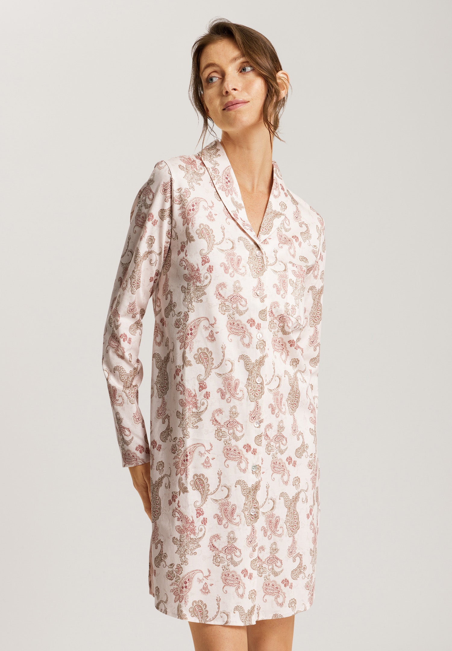 74970 Loungy Nights Long Sleeve Nightgown 90cm - 2869 Rose Paisley