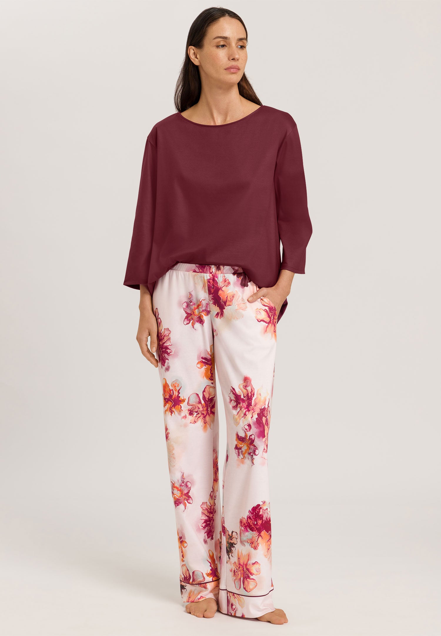 74984 Eleni 3/4 Sleeve Shirt - 2423 Ruby Wine